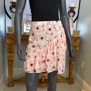 Express Pink Ruched Wrap Mini Skirt